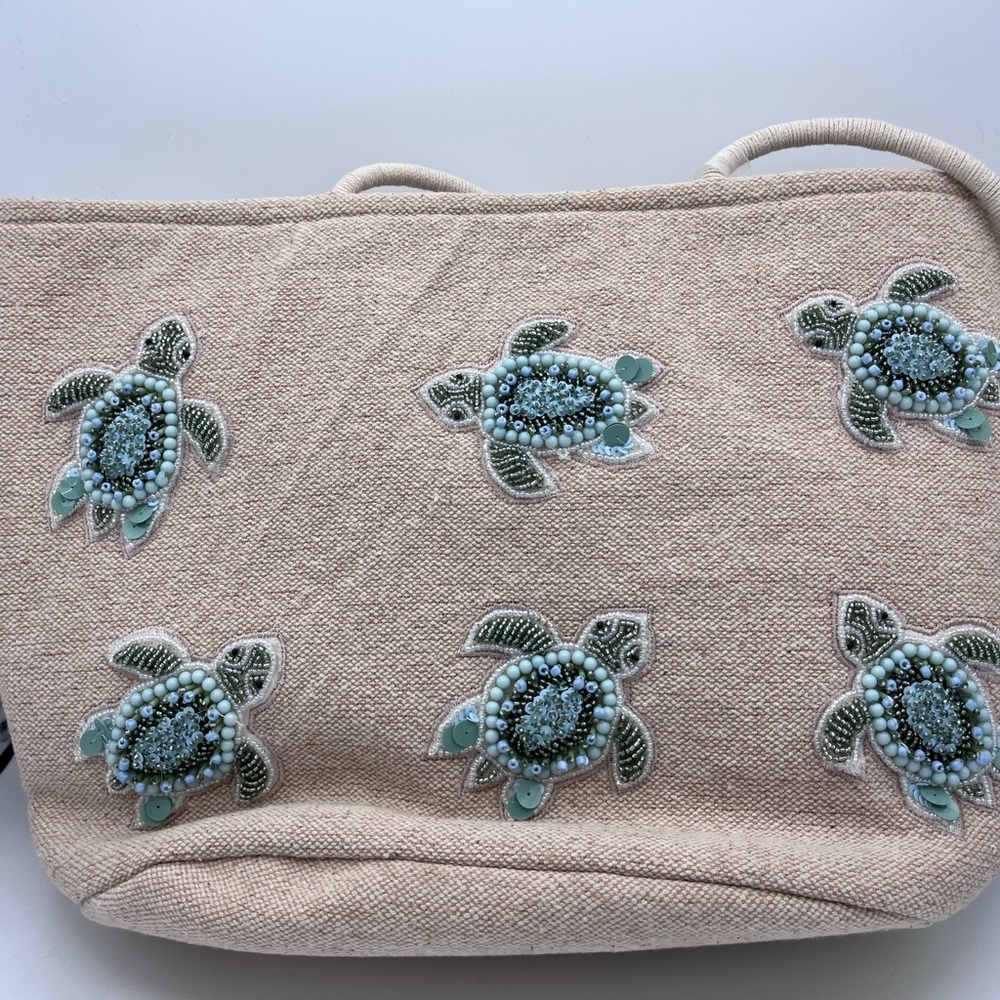Turtle beaded TOTE bag made in India NWT TikTok Instagram Viral